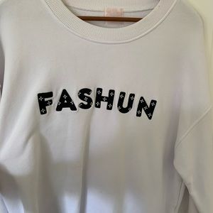 Sarah’s Day FASHUN white crewneck
